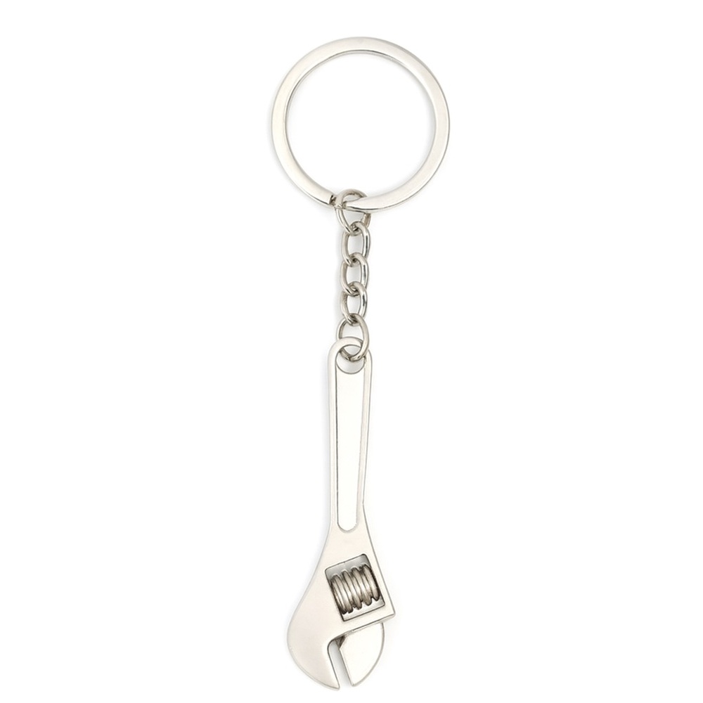 Mini Adjustable Wrench Keychain | Silver Tool Key Ring